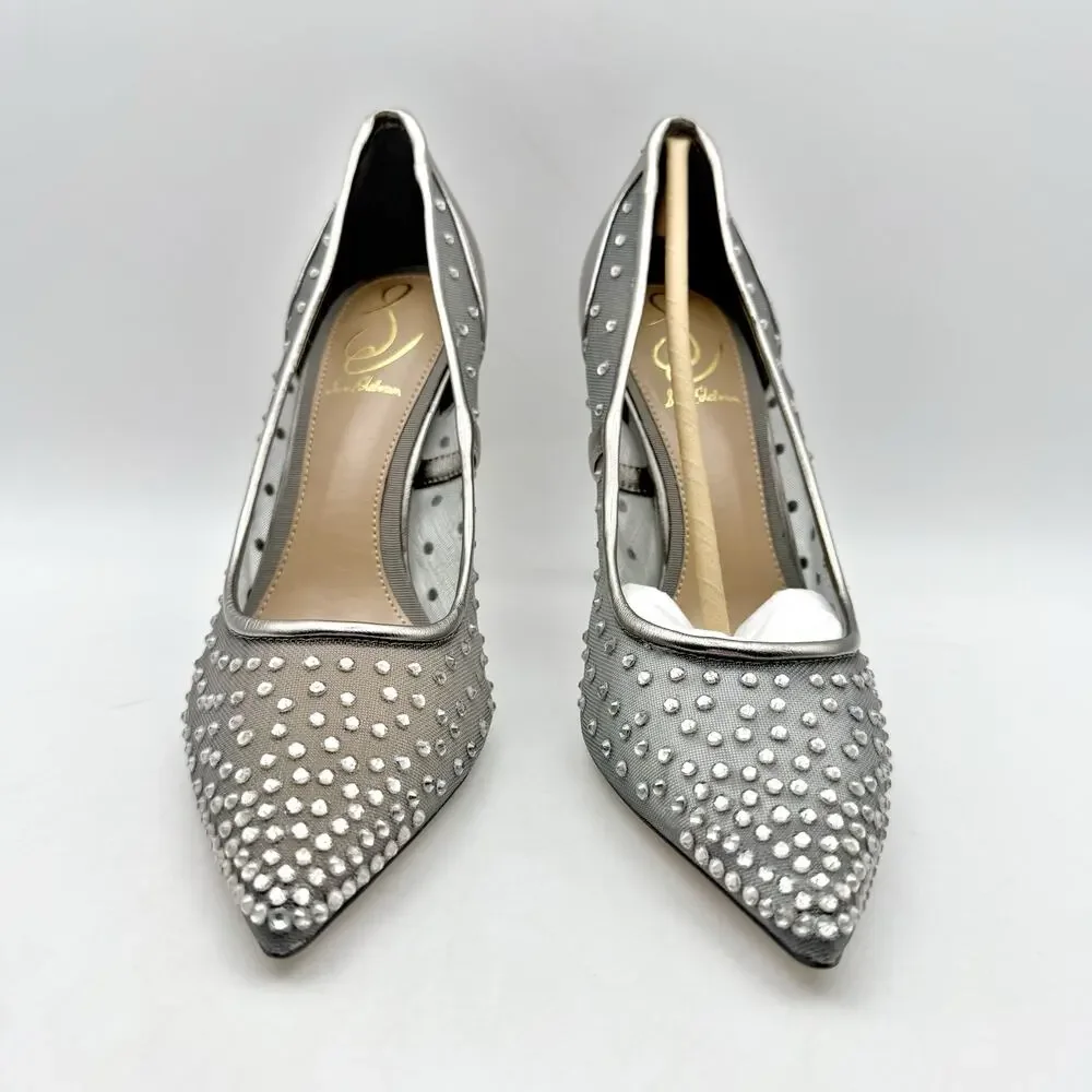 Sam Edelman Womens Hazel Pumps US 7.5 M EU 38 Grey Mesh Stiletto NWOB